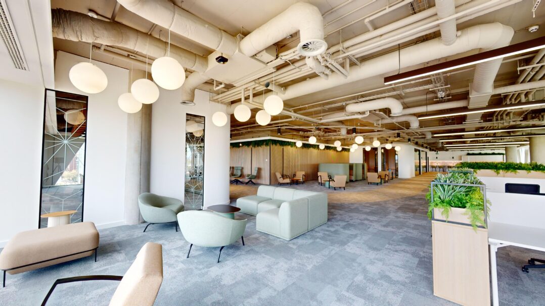 Our workspace, 7th floor - corridor and touchdown seating